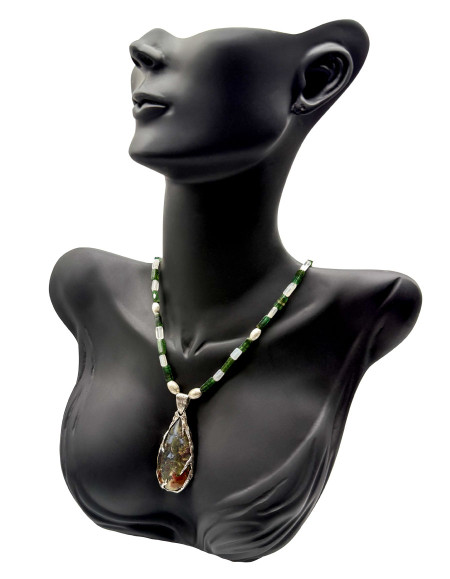 Elaris Moss Agat Aventurin Dizi Kolye