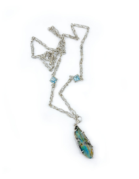 Arion Boulder Opal & Topaz Taşlı Kolye