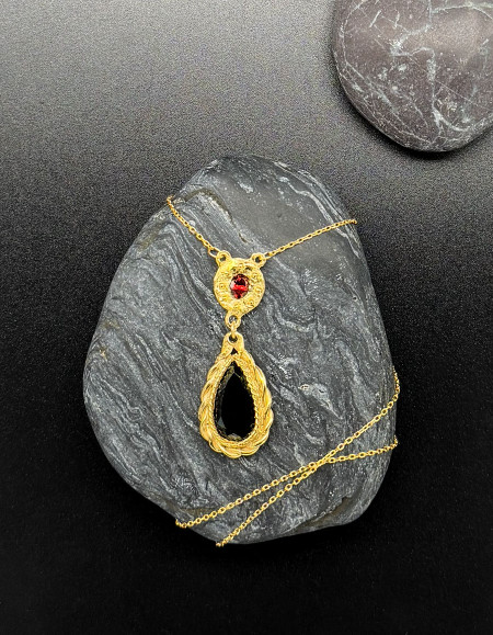 Odessa Yeşil Turmalin & Garnet Taşlı Kolye