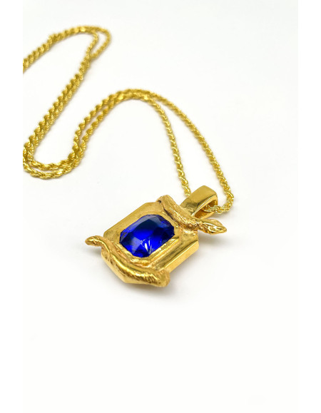 Serpent Mavi Obsidyen Kolye