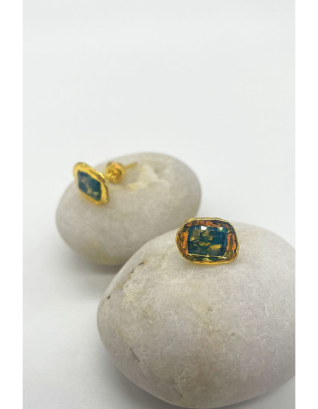 Fiora Moss Agat Küpe