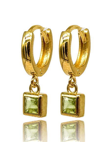 Isolde Peridot Taşlı Gümüş Küpe