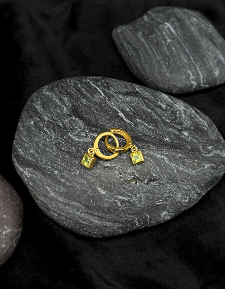 Isolde Peridot Taşlı Gümüş Küpe