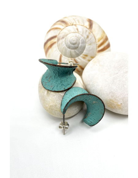 Zephira Yeşil Patina Bronz Küpe