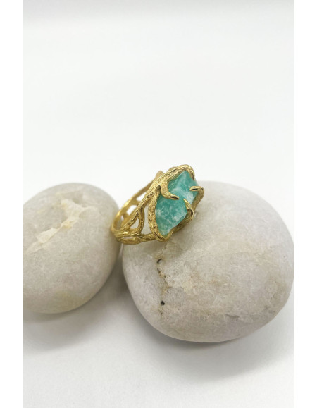 Mossira Amazonit Yüzük