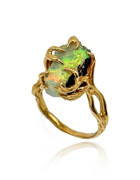 Evolet Ham Opal Taşlı Yüzük 