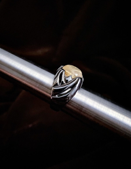 Terra Altın Rutil Kuvars Erkek Yüzük