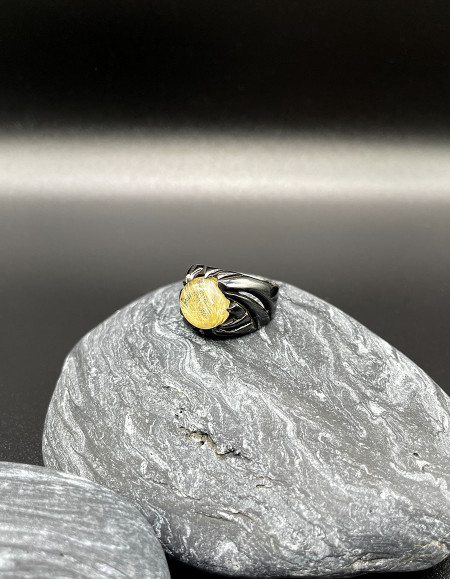 Terra Altın Rutil Kuvars Erkek Yüzük