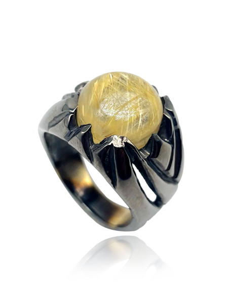 Terra Altın Rutil Kuvars Erkek Yüzük